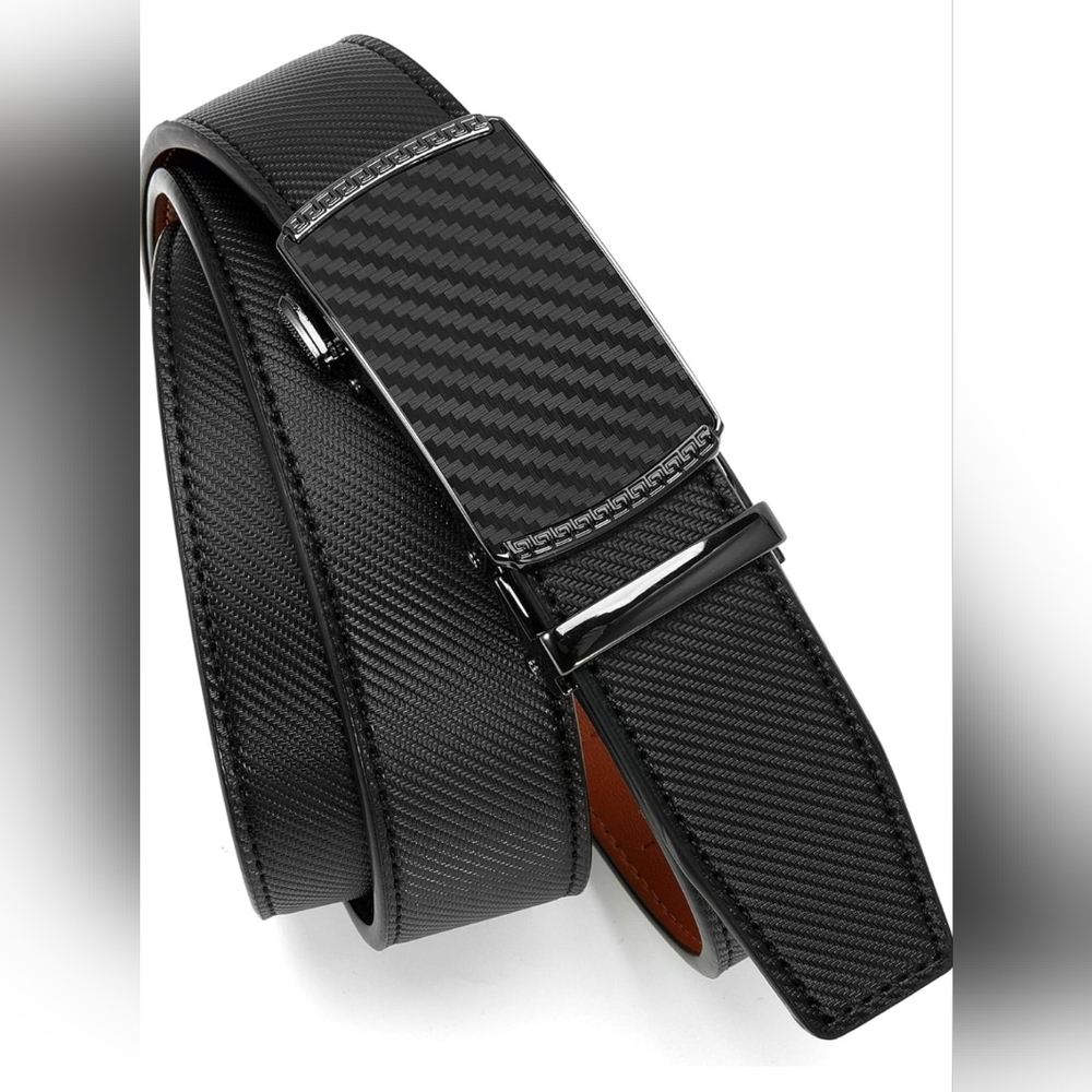 Black Carbon Fiber Pattern Belt